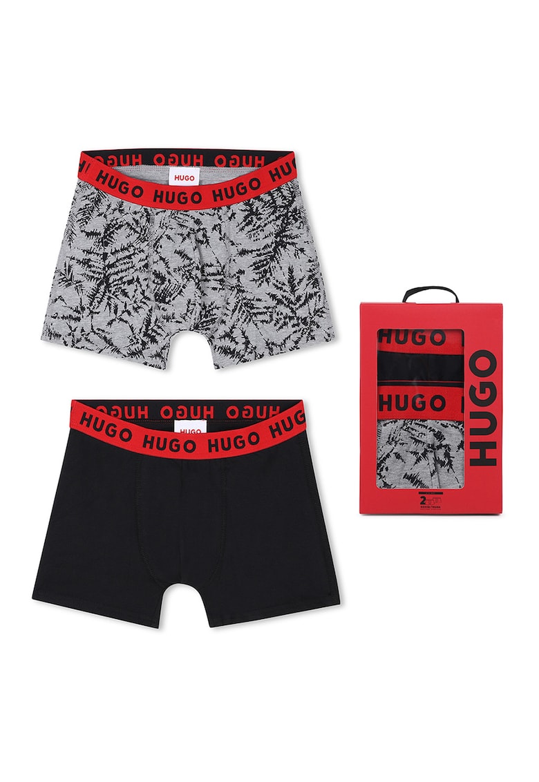 Set de boxeri cu model - 2 perechi - Negru/Gri