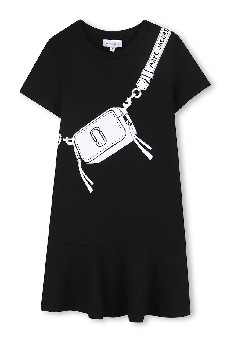 Rochie-tricou cu imprimeu grafic - Alb/Negru