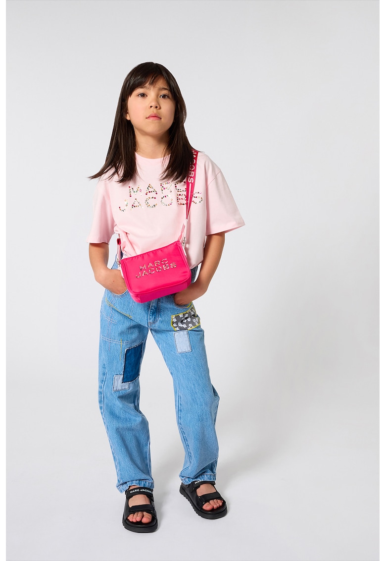 Blugi drepti cu aplicatii - Albastru lavanda