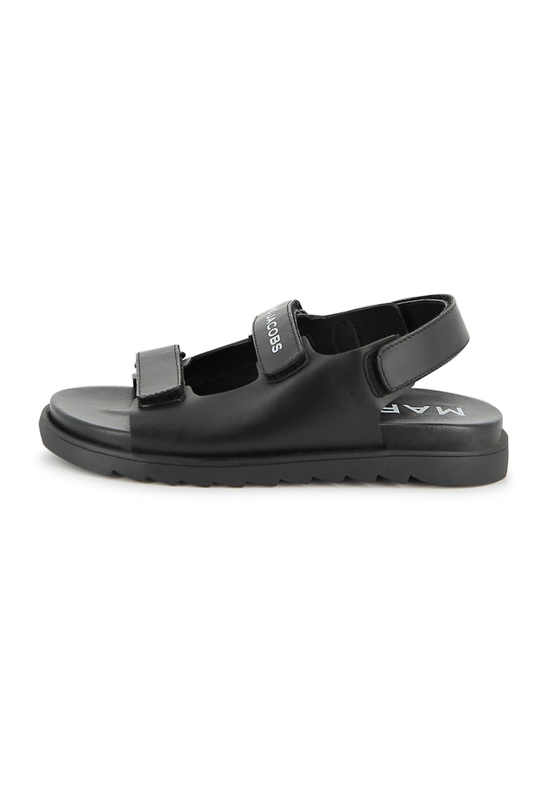 Sandale de piele cu velcro - Negru