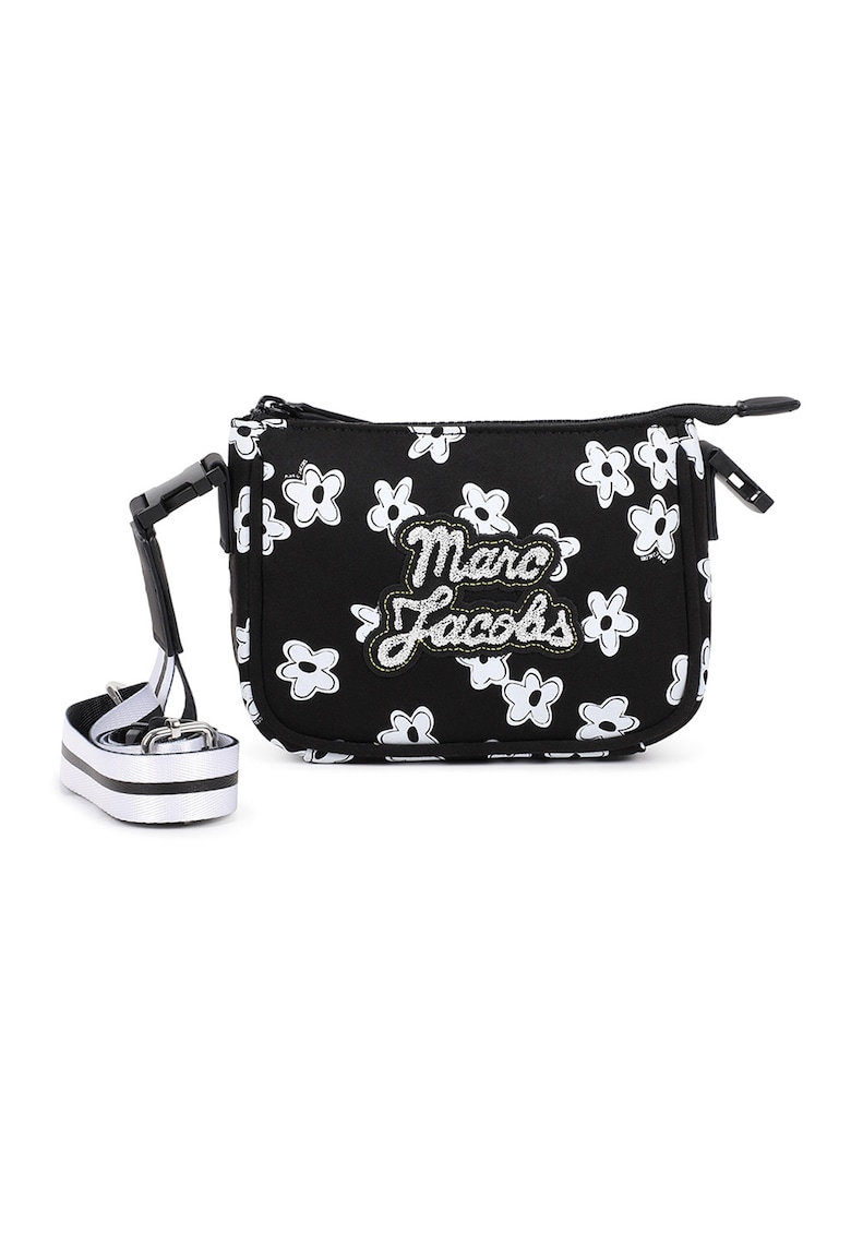 Geanta crossbody cu imprimeu floral - Alb/Negru