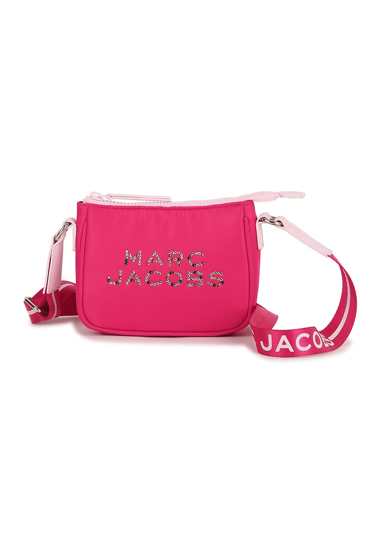 Geanta crossbody cu logo din strasuri - Roz