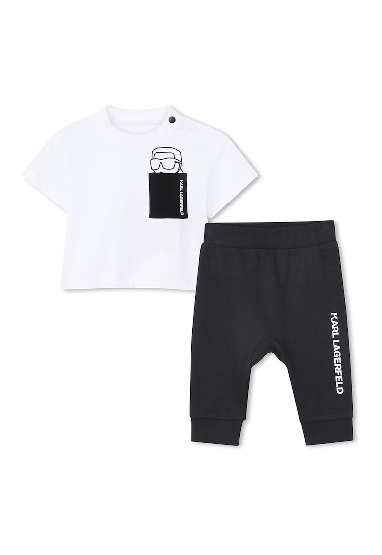 Set de tricou si pantaloni de trening - Alb/Negru