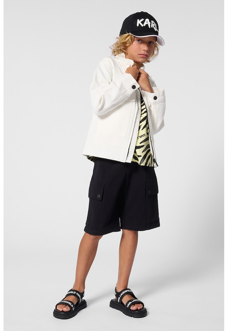 Tricou din bumbac cu imprimeu - Negru/Galben pal