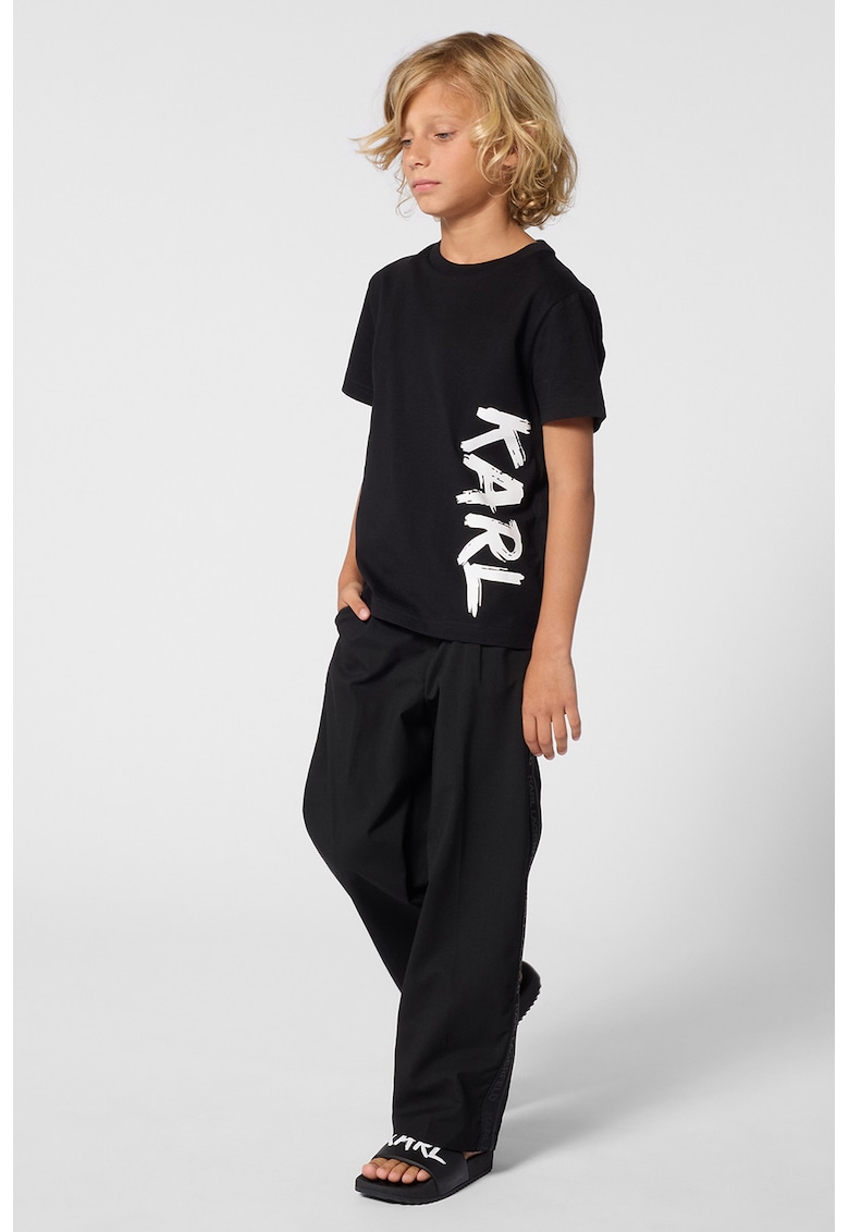 Tricou cu imprimeu logo - Negru/Alb optic