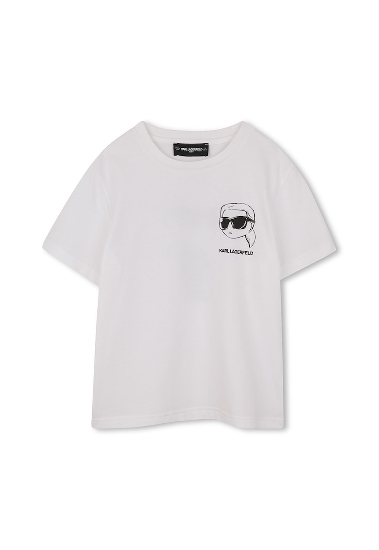 Tricou din bumbac cu imprimeu logo - Negru stins/Alb optic