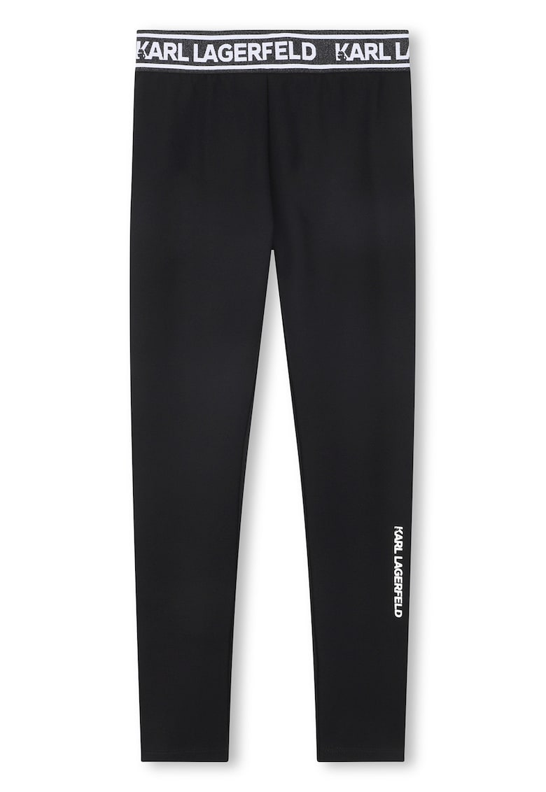 Colanti slim fit cu banda logo in talie - Negru/Alb optic