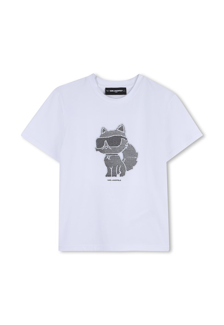 Tricou din amestec de bumbac cu model dublu - Negru/Albastru indigo