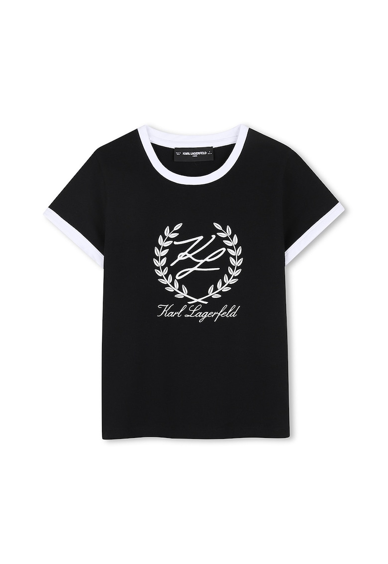 Tricou din amestec de bumbac cu logo - Negru/Alb optic