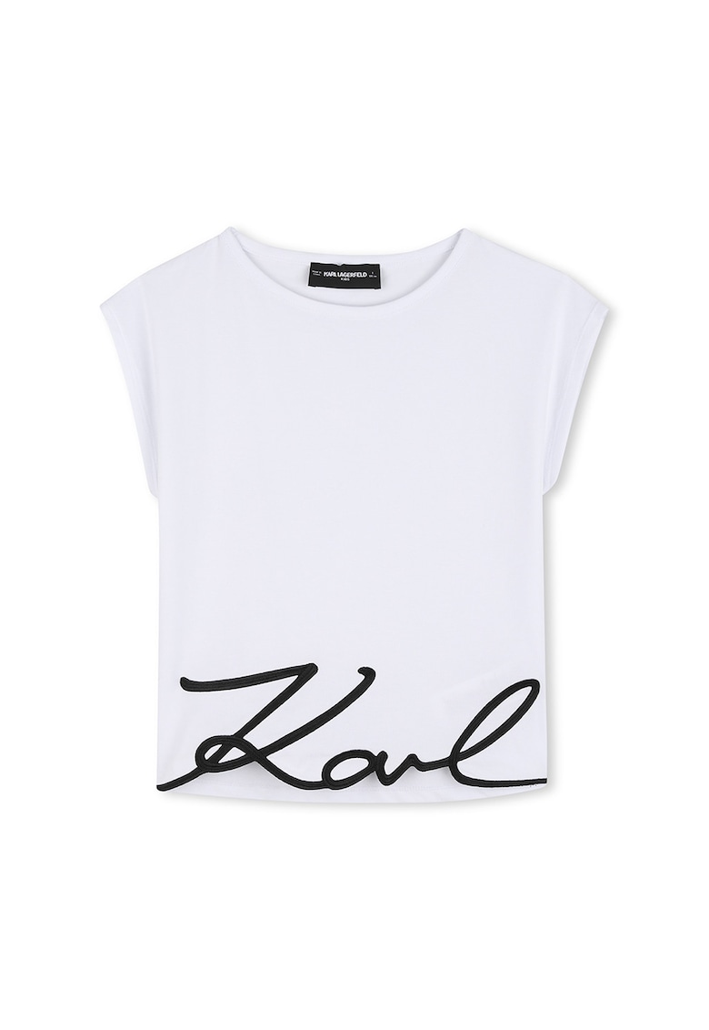 Karl Lagerfeld Kids Tricou din amestec de modal cu logo - Alb optic