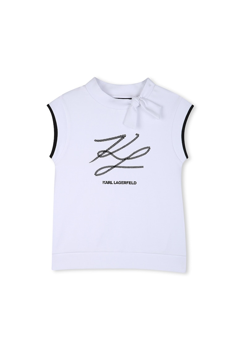 Karl Lagerfeld Kids Tricou fara maneci cu logo - Alb optic