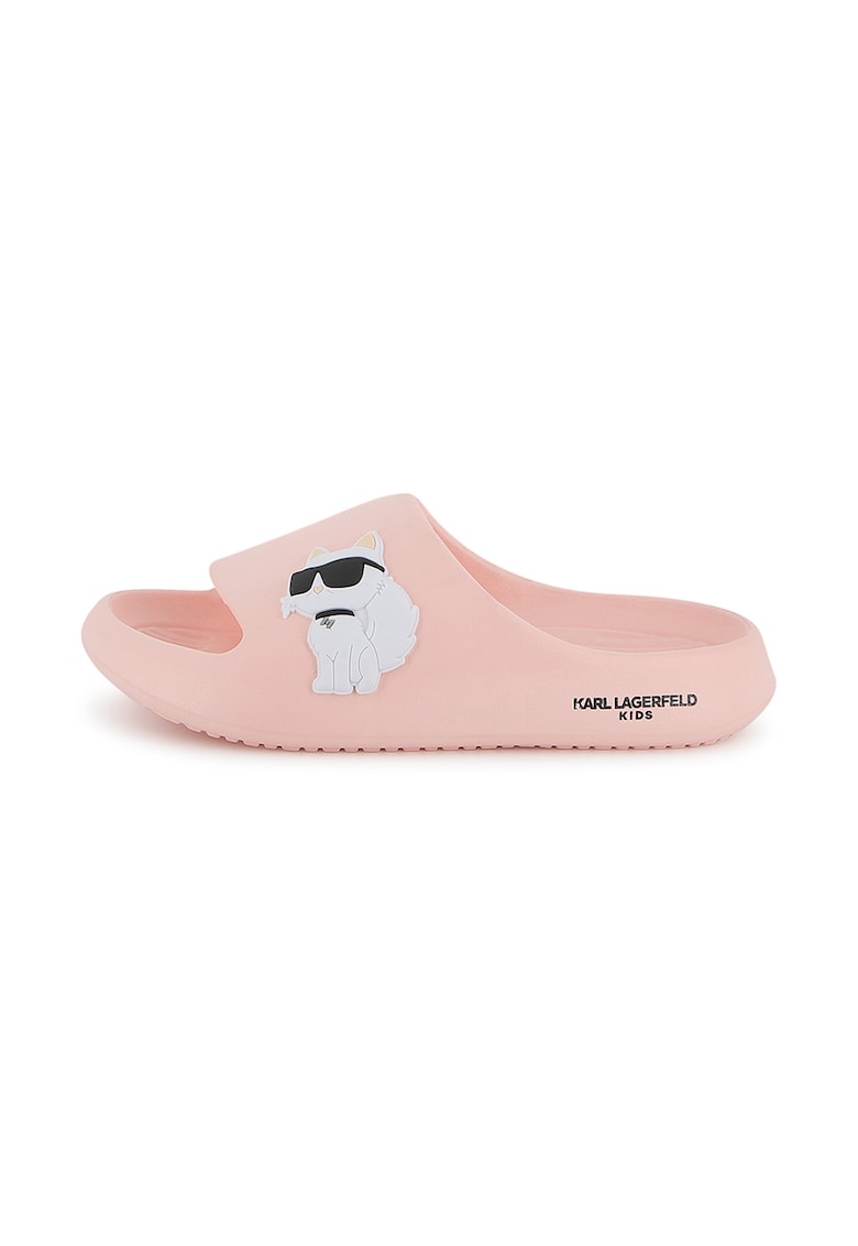 Papuci cu logo - Roz pastel