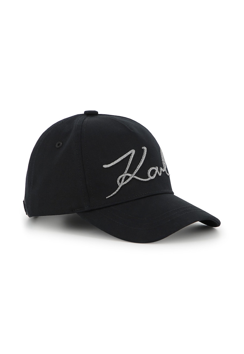 Sapca din bumbac cu broderie logo - Negru