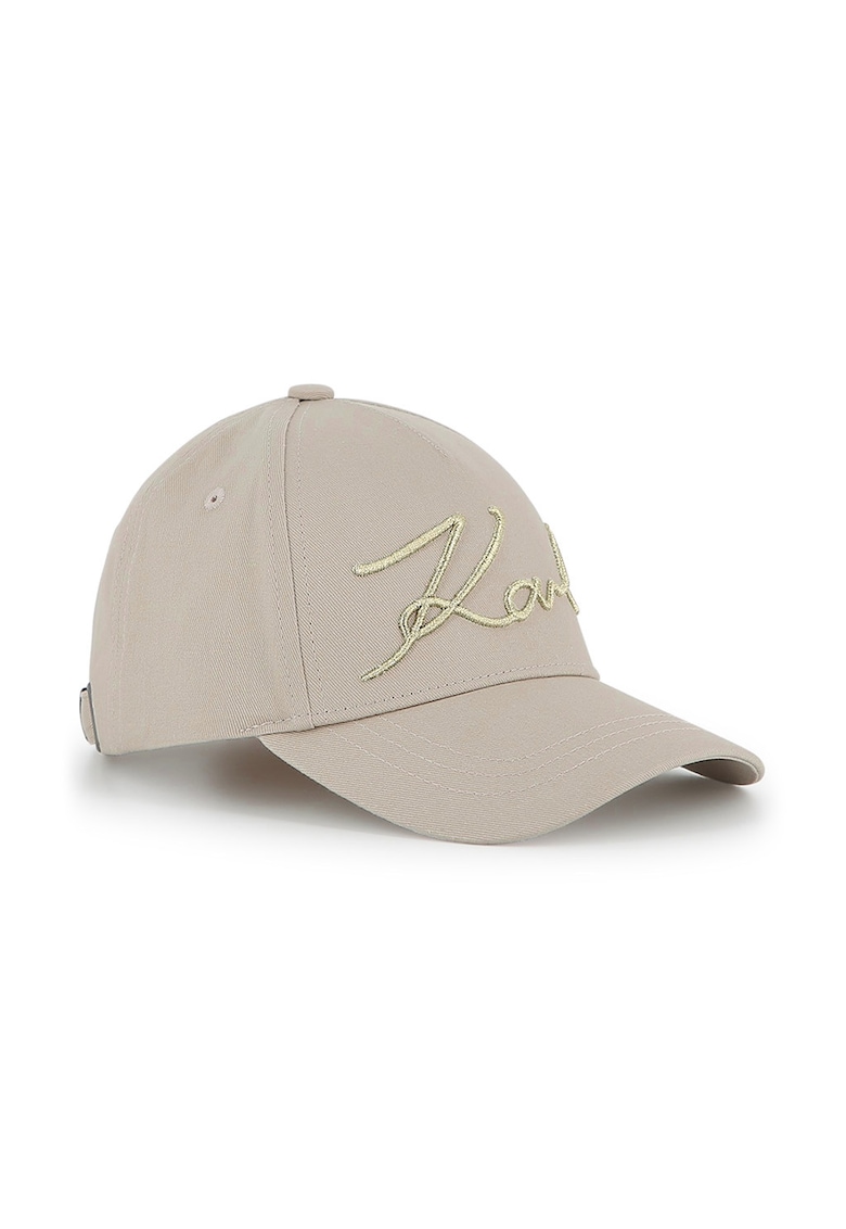 Sapca din bumbac cu broderie logo - Bej deschis