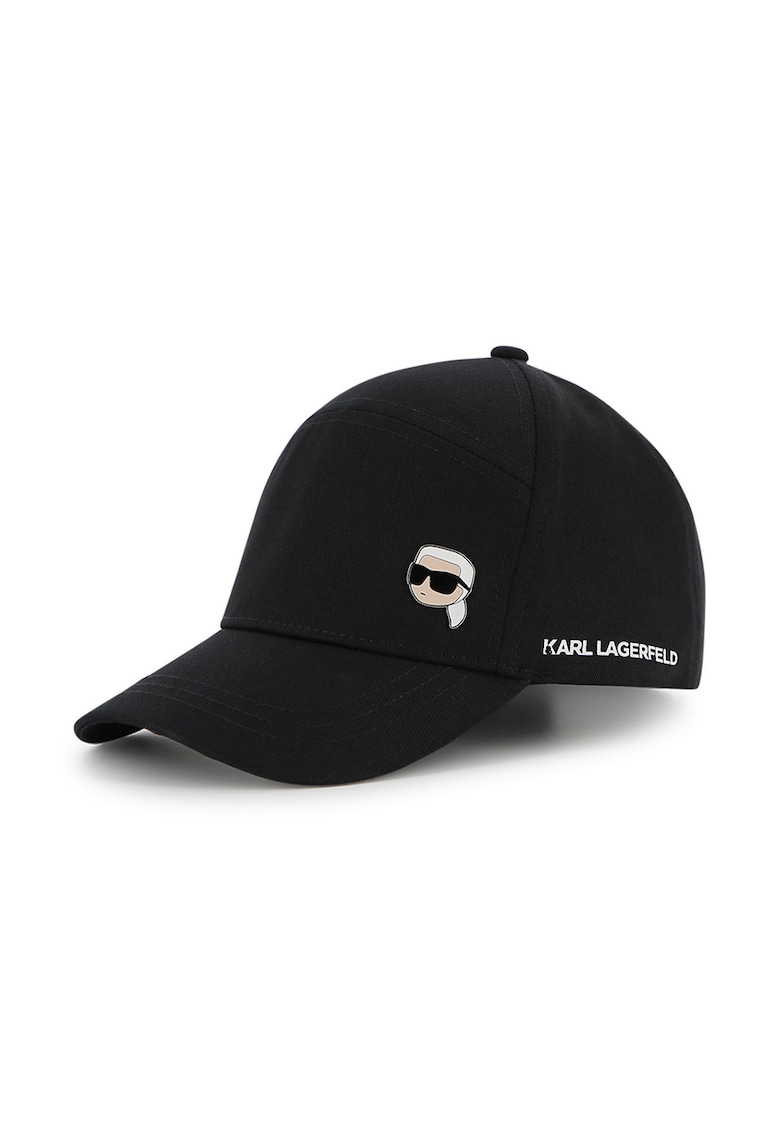 Sapca din bumbac cu detaliu logo - Negru