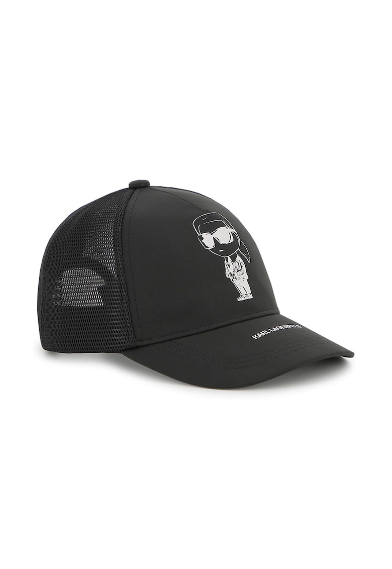 Sapca trucker cu imprimeu logo - Negru