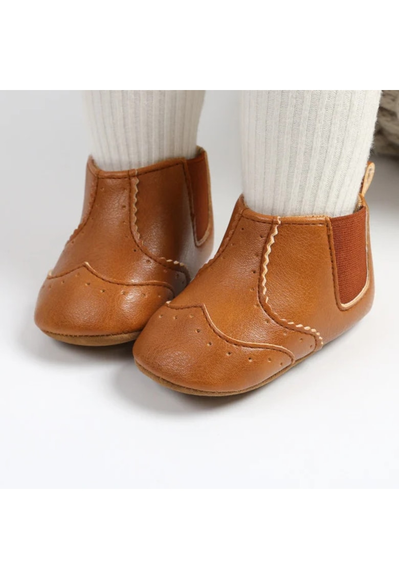 Cizmulite scurte maro pentru bebelusi - simply - Maro