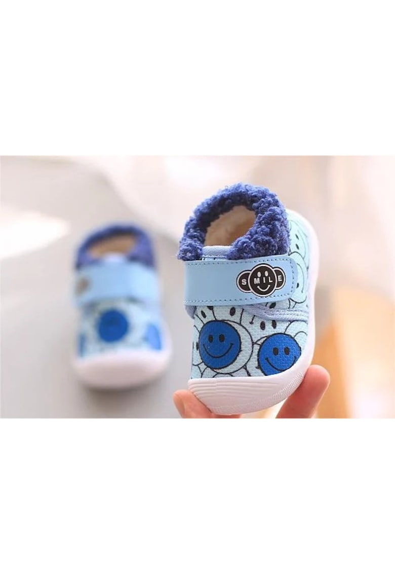 Pantofi imblaniti bleu - smiley - Albastru