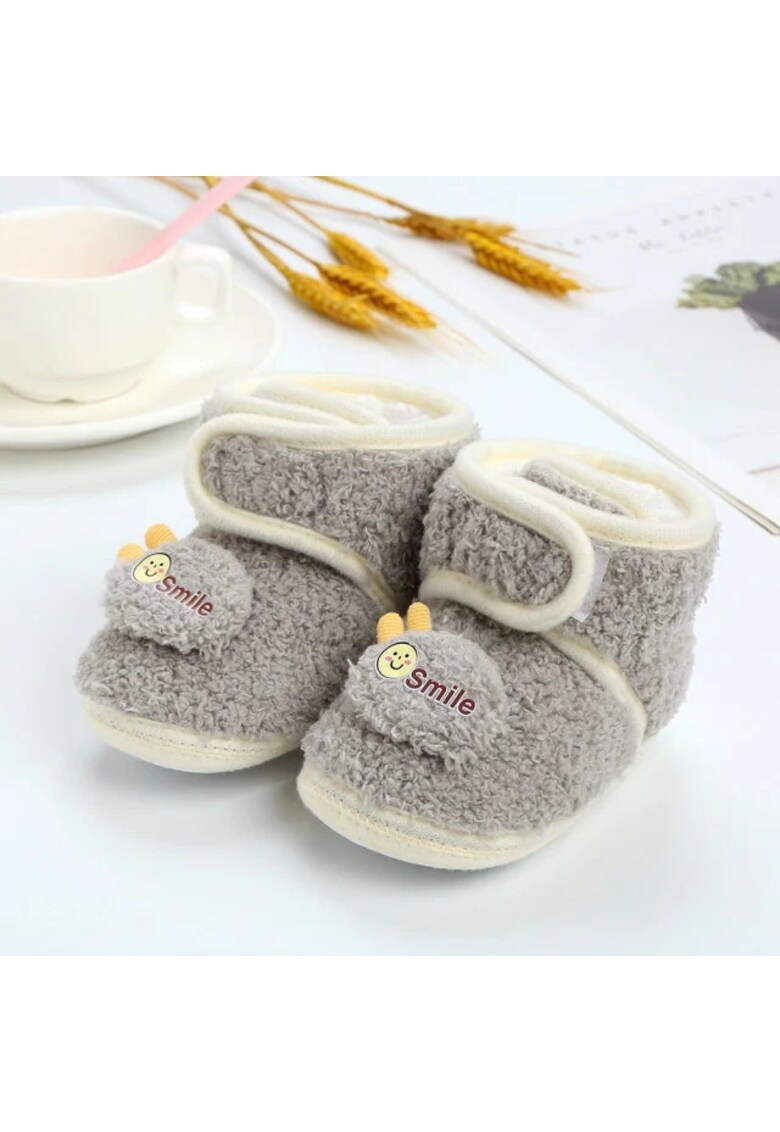 Cizmulite gri plusate - smile - Gri