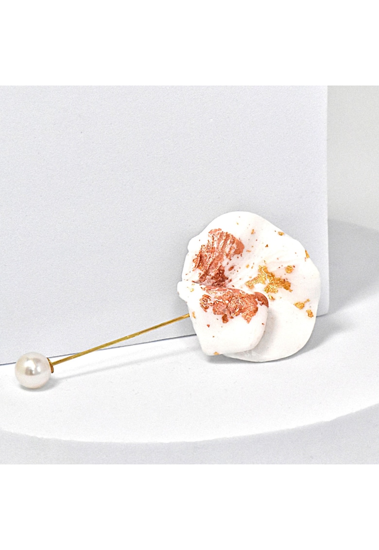 Brosa lut polimeric si rasina epoxidica - design floral - unica