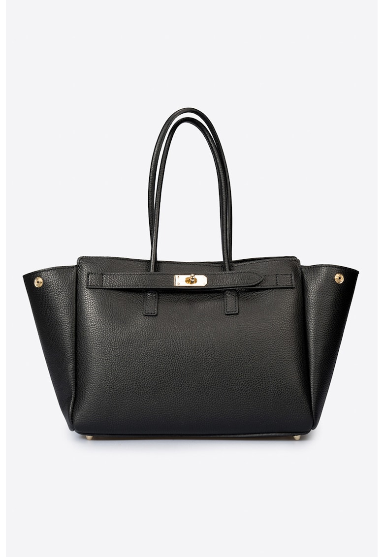 Geanta shopper din piele - Negru