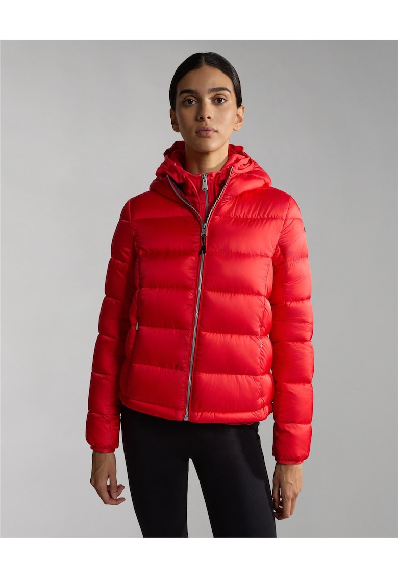 Geaca matlasata cu gluga si buzunare Aerons Rise -