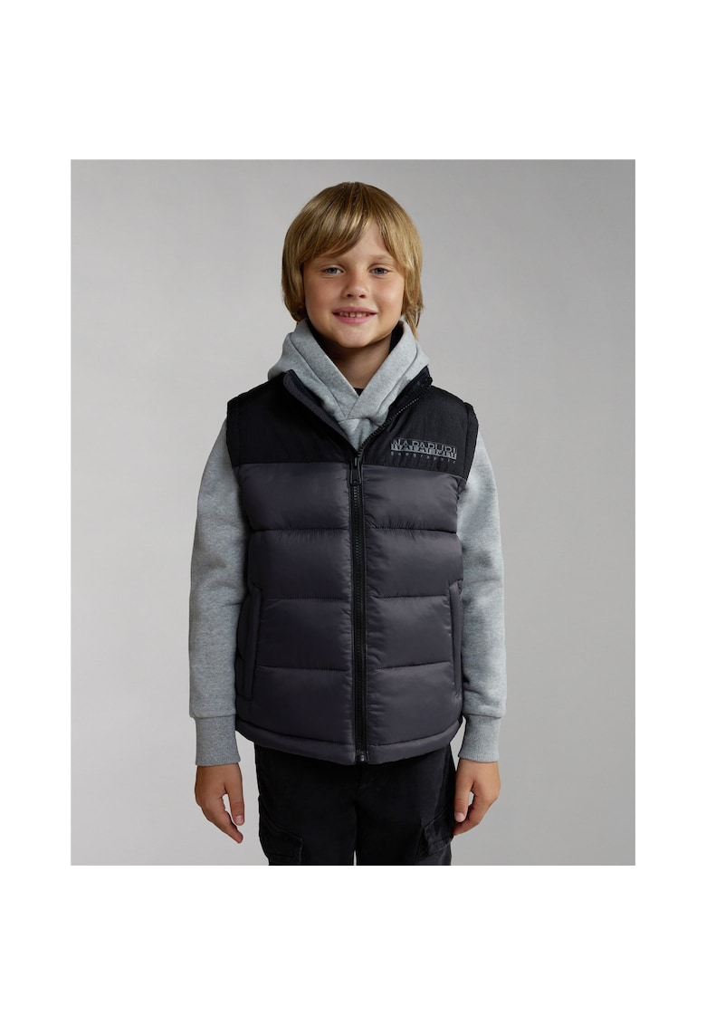 Vesta matlasata cu gluga si logo -