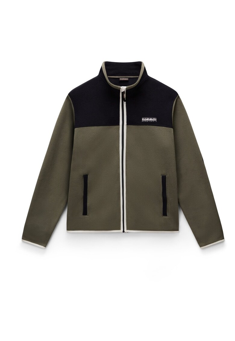 Bluza de trening cu fermoar T-Dergana - Verde masliniu inchis