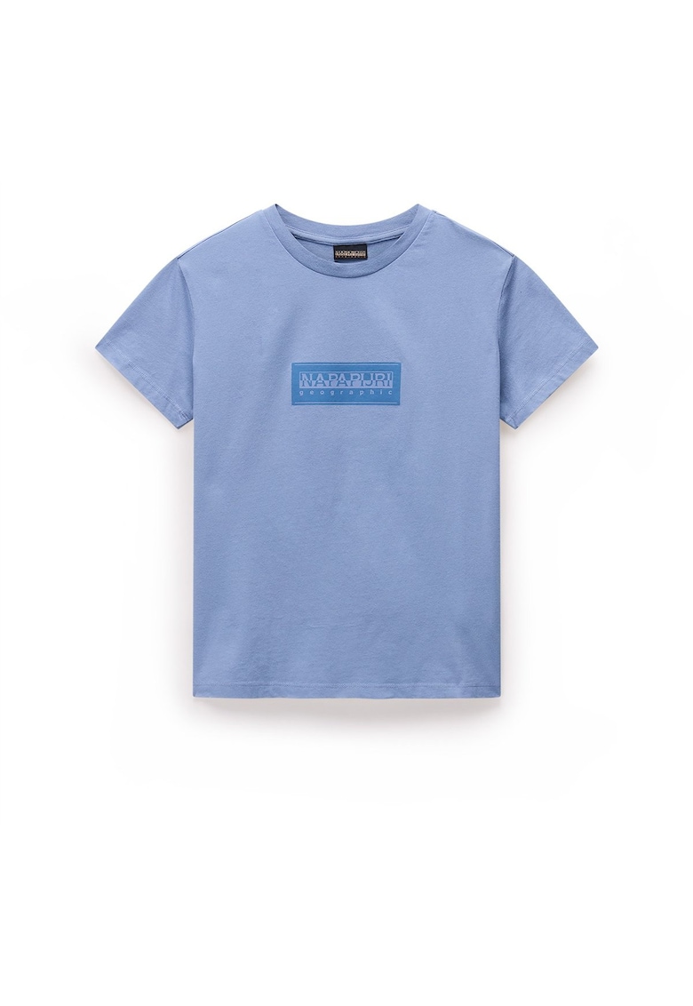 Tricou cu decolteu la baza gatului - Albastru prafuit