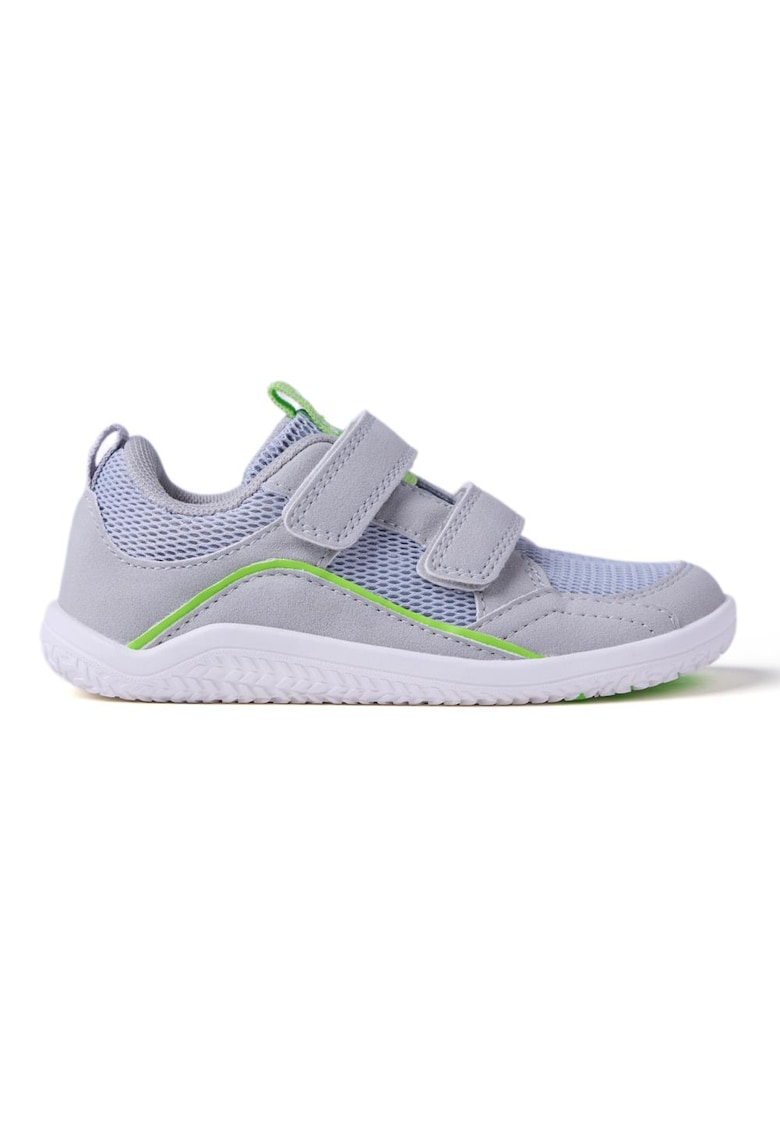 Pantofi sport din cu inchidere velcro si garnituri din plasa - 45375 - Gri deschis