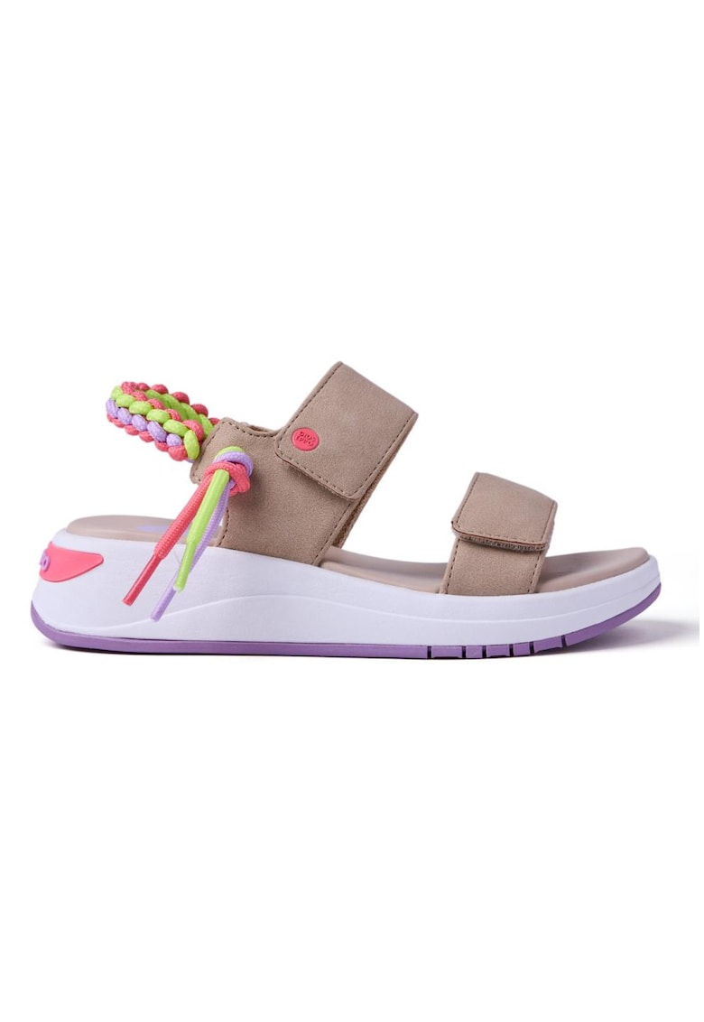 Sandale wedge cu velcro Tabuk - Bej