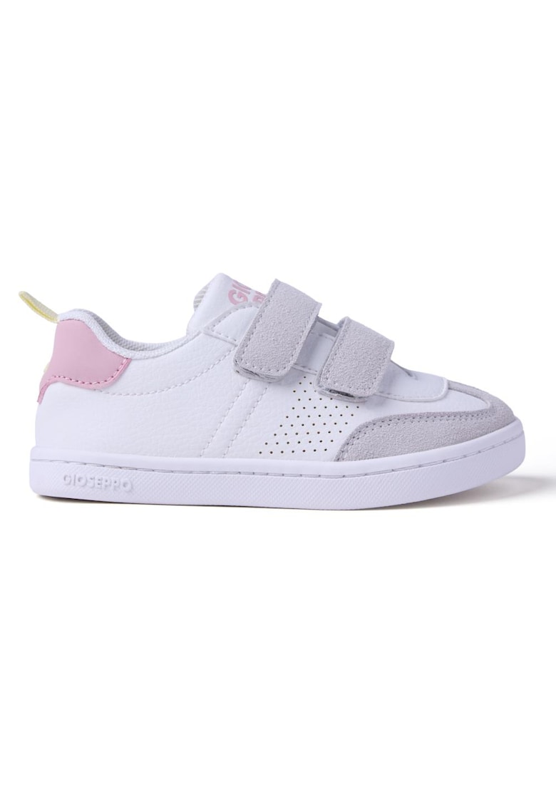 Pantofi sport de piele ecologica cu velcro - Roz