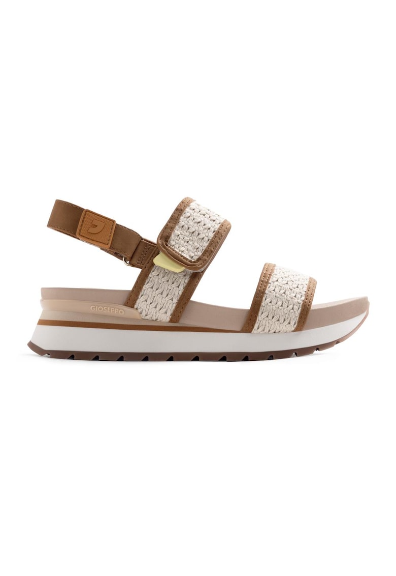 Sandale wedge cu aspect crosetat - Bej