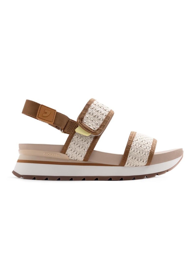 Sandale wedge cu aspect crosetat - Bej