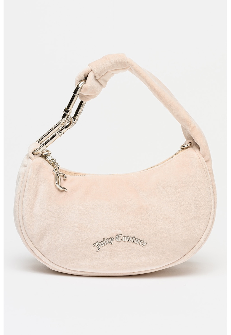 Geanta hobo mica cu aspect catifelat Bolssom - Bej deschis