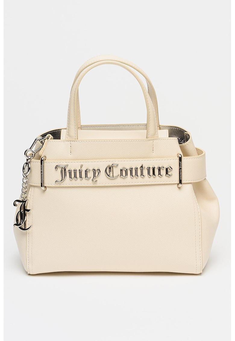 Geanta din piele ecologica cu maner si etui Jasmine - Alb murdar