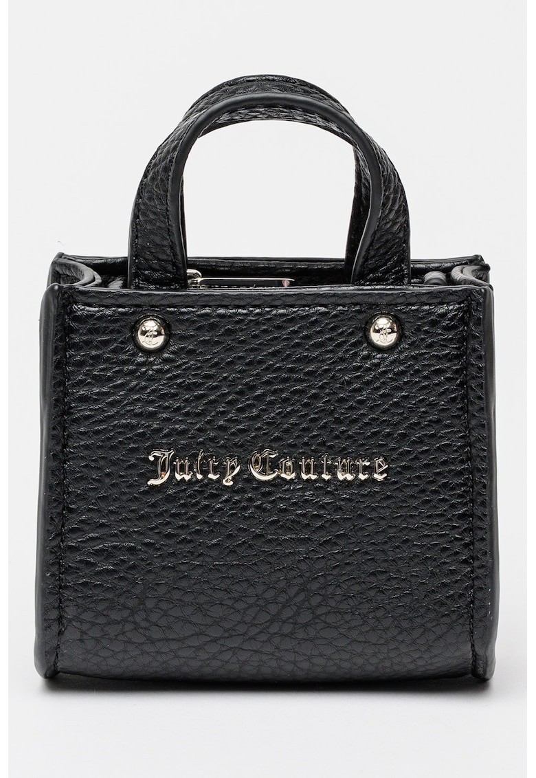 Geanta mica cu maner si logo metalic Iris - Negru