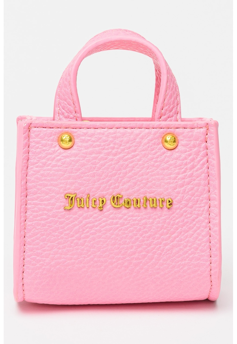 Geanta mica cu maner si logo metalic Iris - Roz pastel