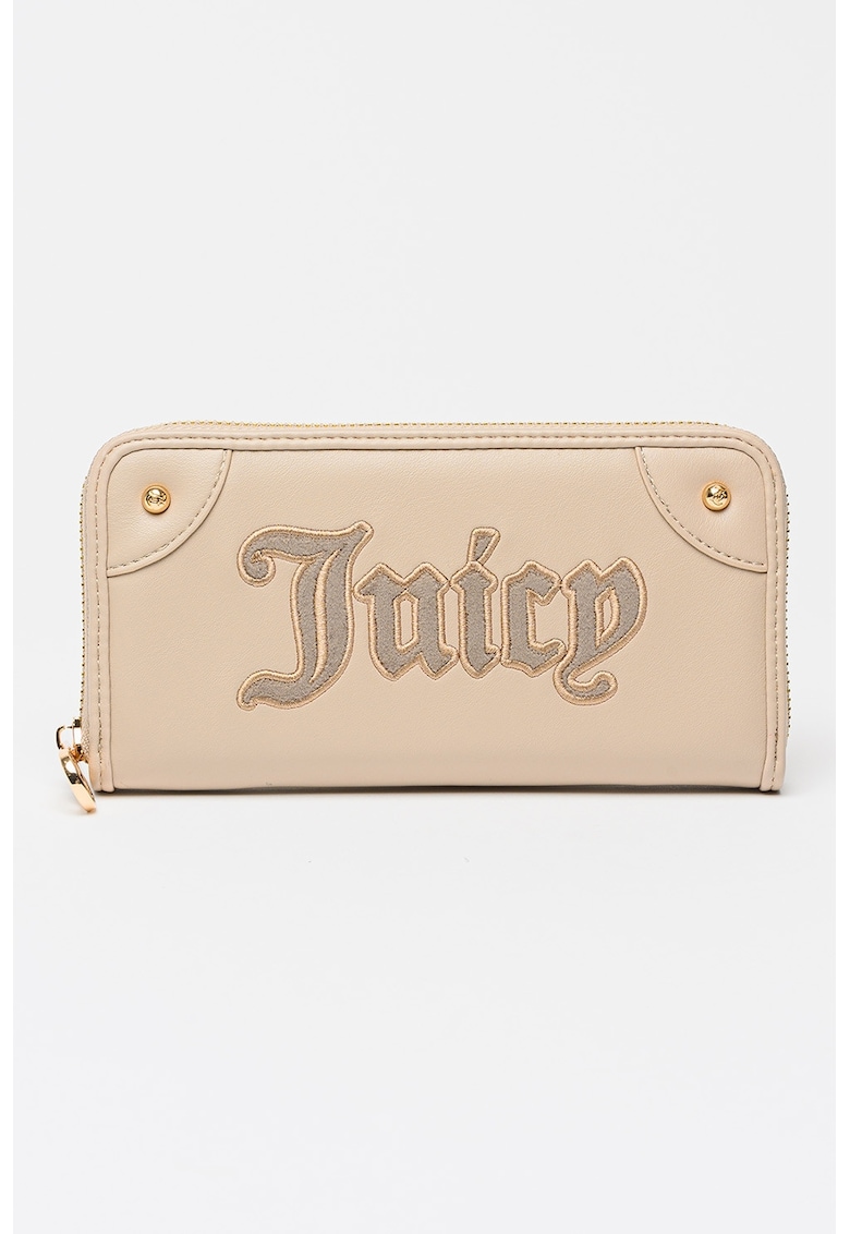 Portofel cu fermoar si logo Candy - Bej nisip