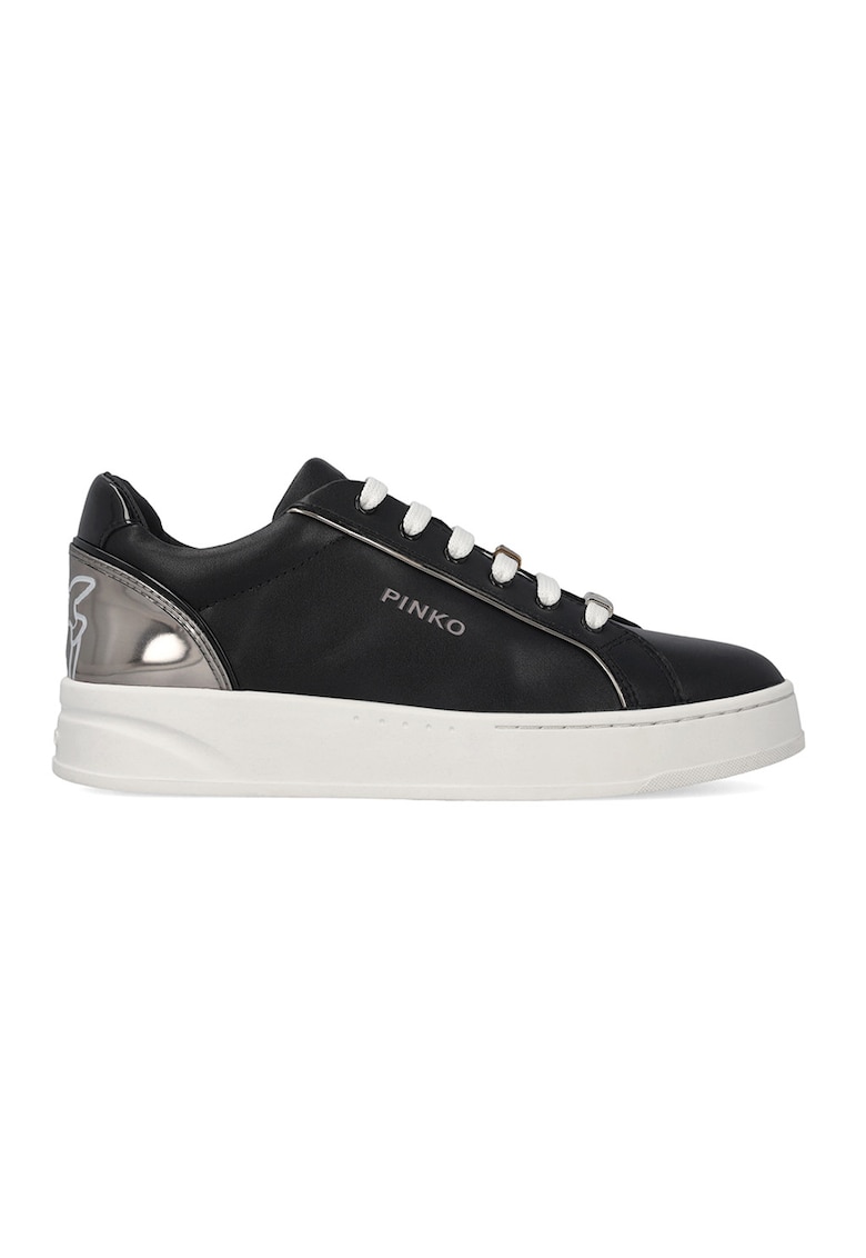 Pantofi sport low-cut din piele Iris - Negru/Alb murdar