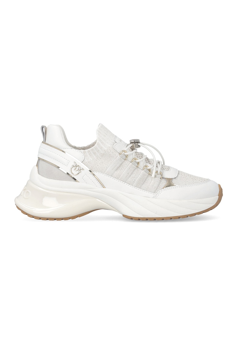 Pantofi sport cu segmente din piele ecologica Ariel - Alb murdar