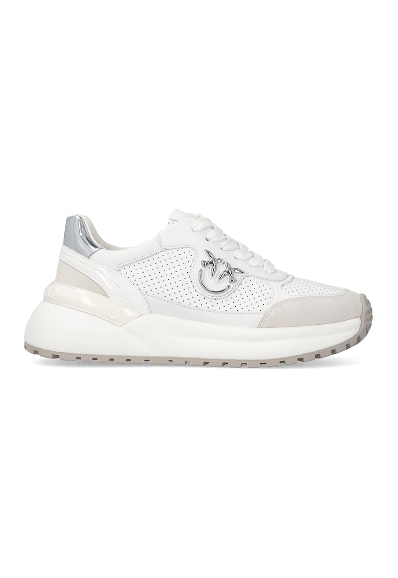 Pantofi sport de piele si piele ecologica Gem - Alb optic