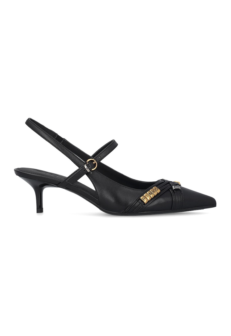 Pantofi slingback din piele Gloria - Auriu/Negru