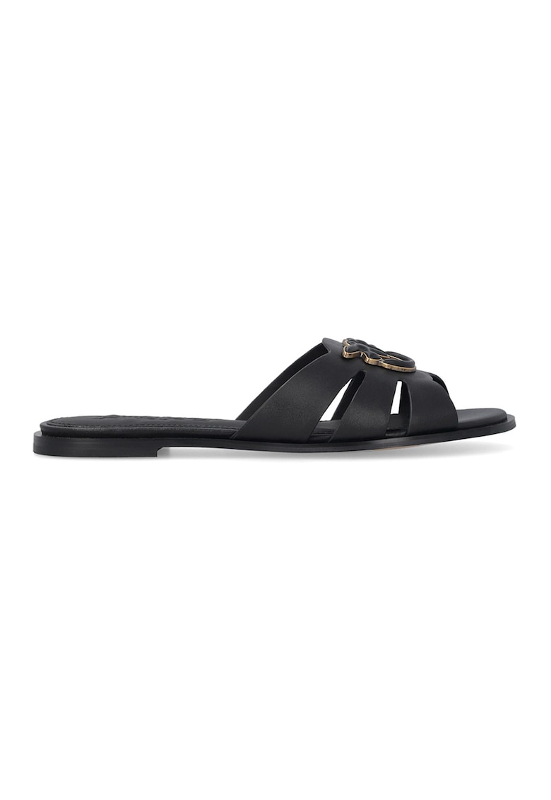 Papuci din piele Milly - Auriu/Negru