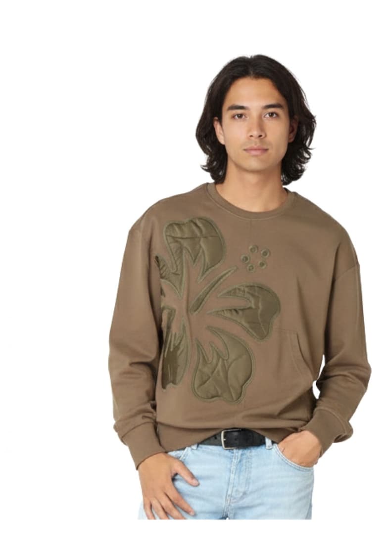 Bluza de trening cu floare texturata Junio -