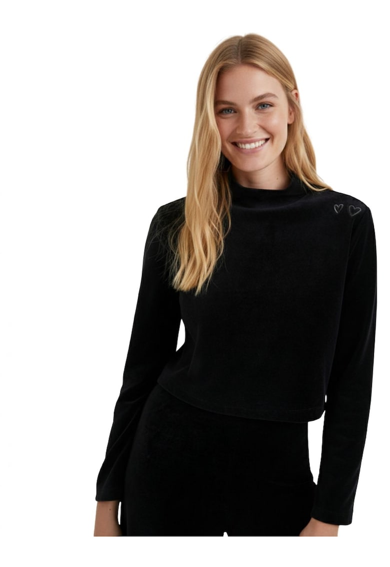Bluza crop din velur Andromeda -