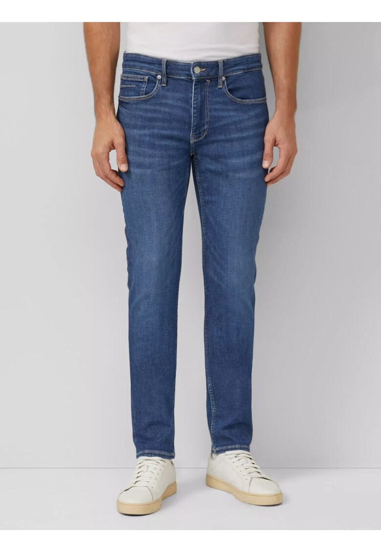 Blugi barbati Nelio - cu talie medie si croiala Slim fit - Albastru inchis - Albastru inchis