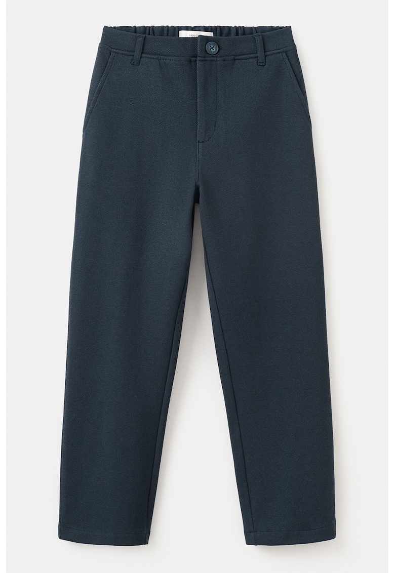 Pantaloni din amestec de bumbac cu croiala dreapta - Albastru ultramarin