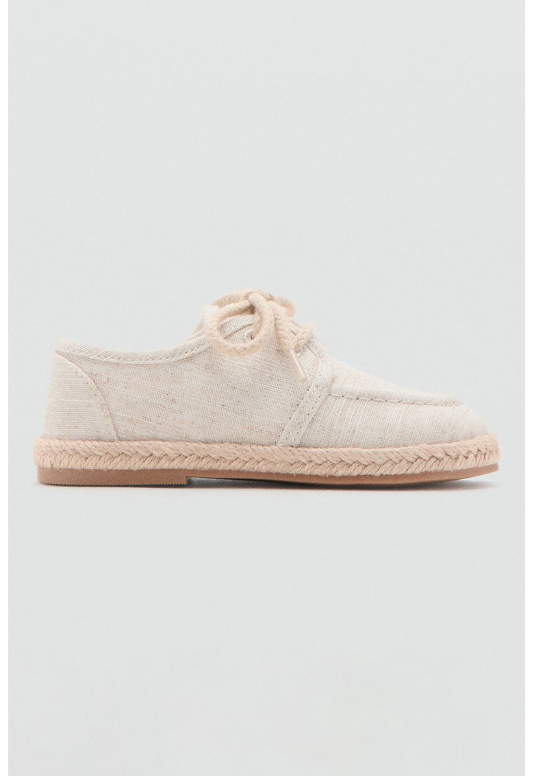 Espadrile din material textil cu aspect de iuta - Bej deschis