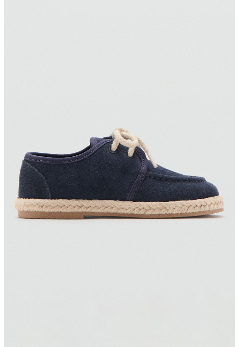 Espadrile din material textil cu aspect de iuta - Bej deschis/Bleumarin